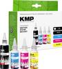 KMP Ink refill náhradní Brother BTD180BK, BTD180C, BTD180M, BTD180Y kompatibilní kombinované balení černá, azurová, purppurová, žlutá 110 ml, 50 ml, 50 ml, 50 ml 1555,0005 1555,0005