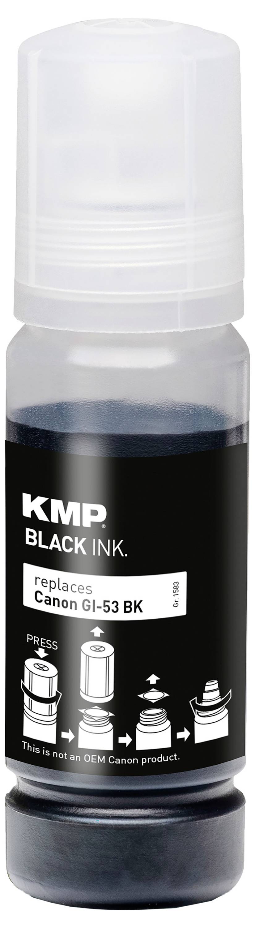 KMP Ink refill náhradní Canon GI53BK (4699C001) kompatibilní černá 60 ml 1583,0001 1583,0001-1