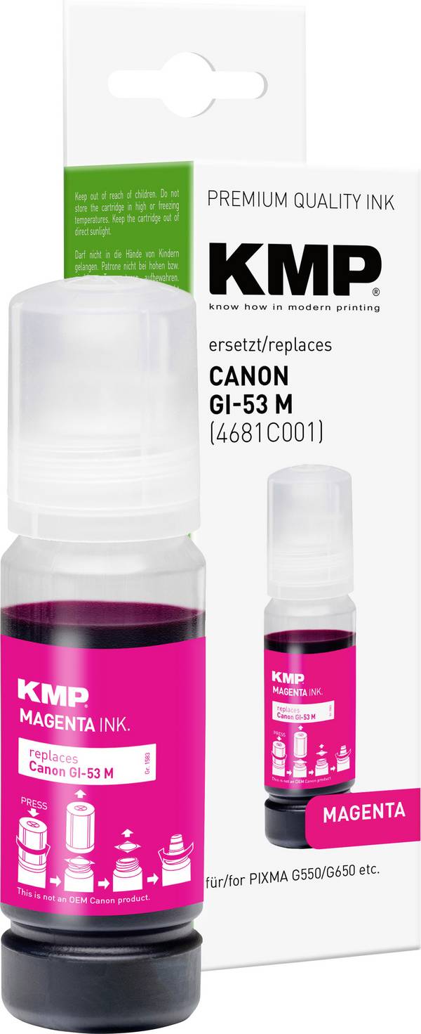 KMP Ink refill náhradní Canon GI53M (4681C001) kompatibilní  purppurová 60 ml 1583,0006 1583,0006