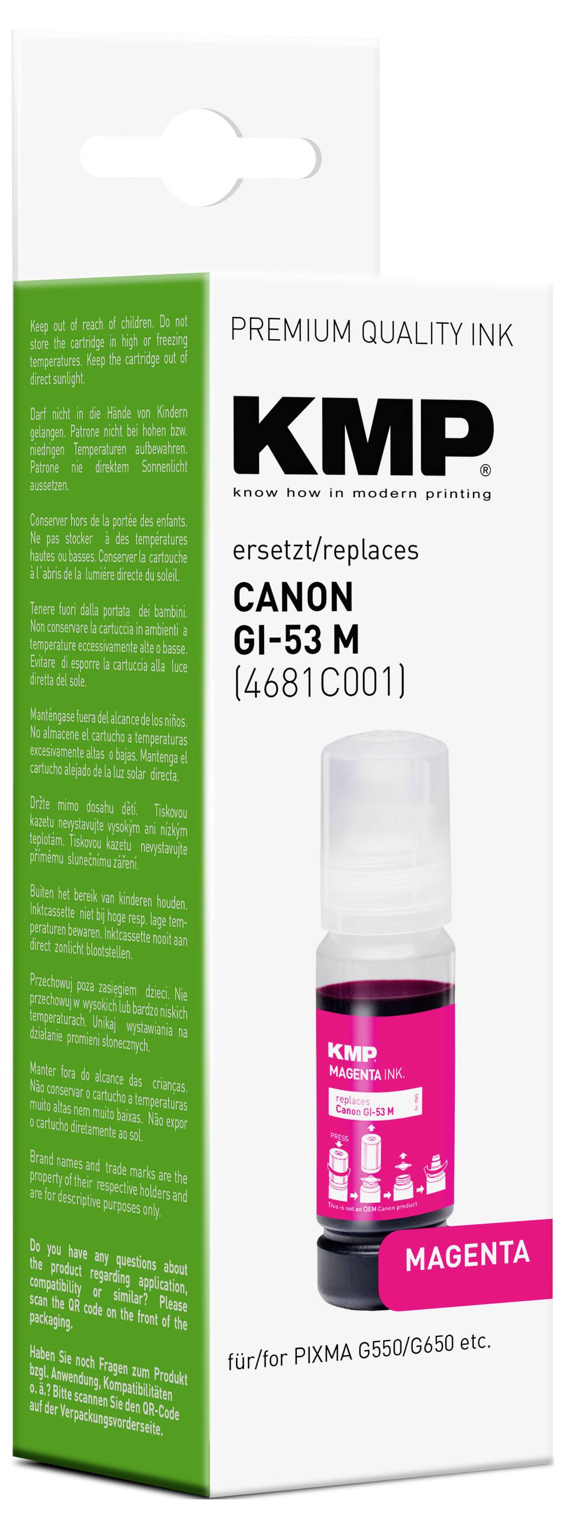 KMP Ink refill náhradní Canon GI53M (4681C001) kompatibilní purppurová 60 ml 1583,0006 1583,0006-2