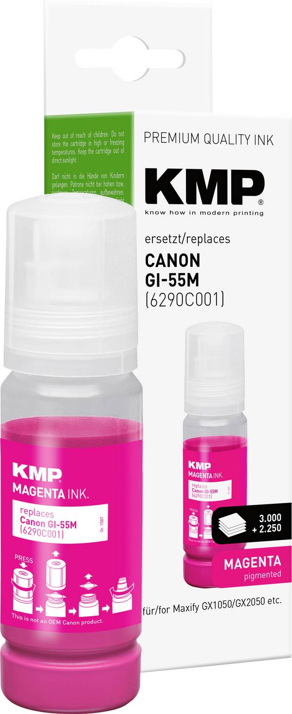 KMP Ink refill náhradní Canon GI55M (6290C001) kompatibilní  purppurová 70 ml 1587,5006 1587,5006