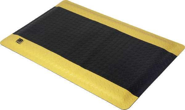 TRU COMPONENTS  ESD podlahová rohož Černá, žlutá (d x š x v) 910 x 610 x 18 mm Antistatické