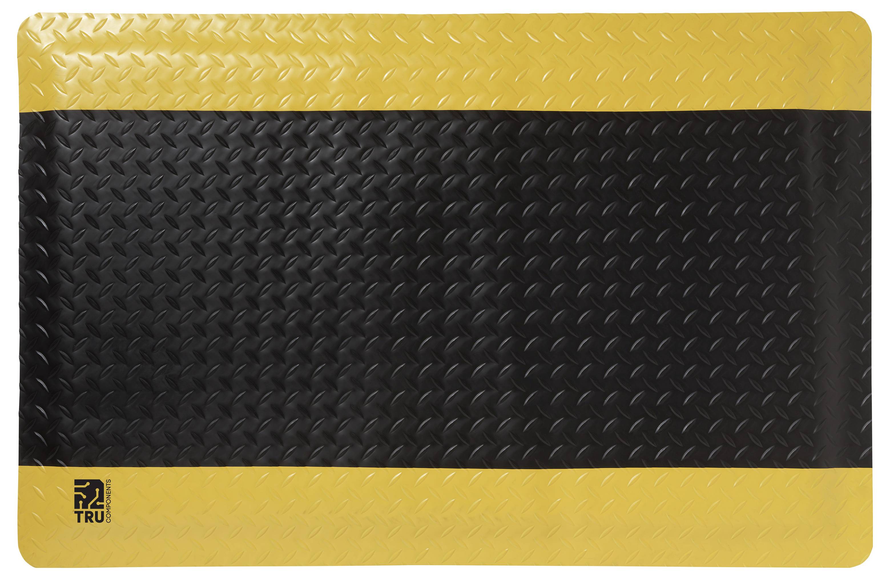 TRU COMPONENTS ESD podlahová rohož Černá, žlutá (d x š x v) 910 x 610 x 18 mm Antistatické-1