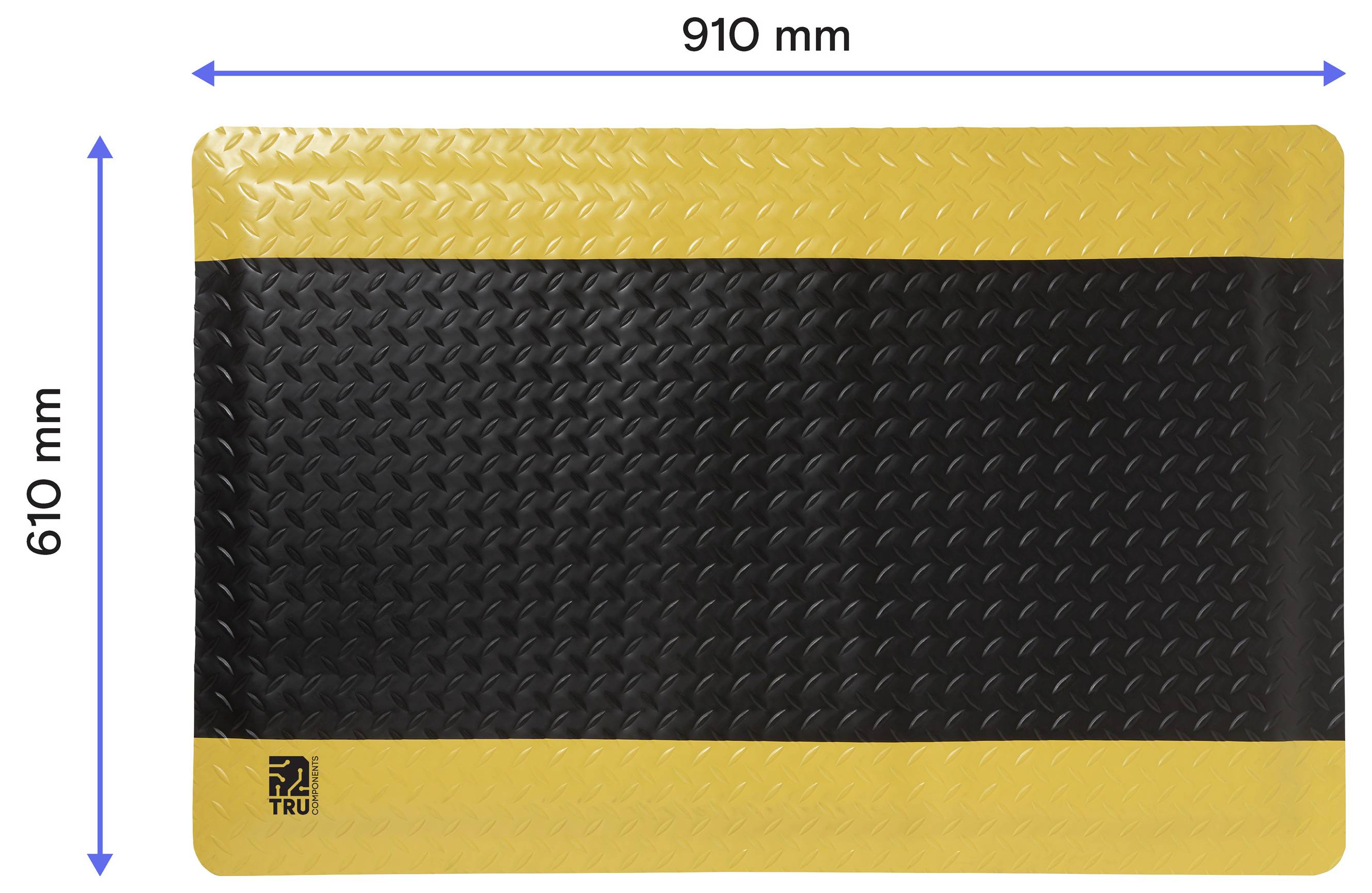 TRU COMPONENTS ESD podlahová rohož Černá, žlutá (d x š x v) 910 x 610 x 18 mm Antistatické-5