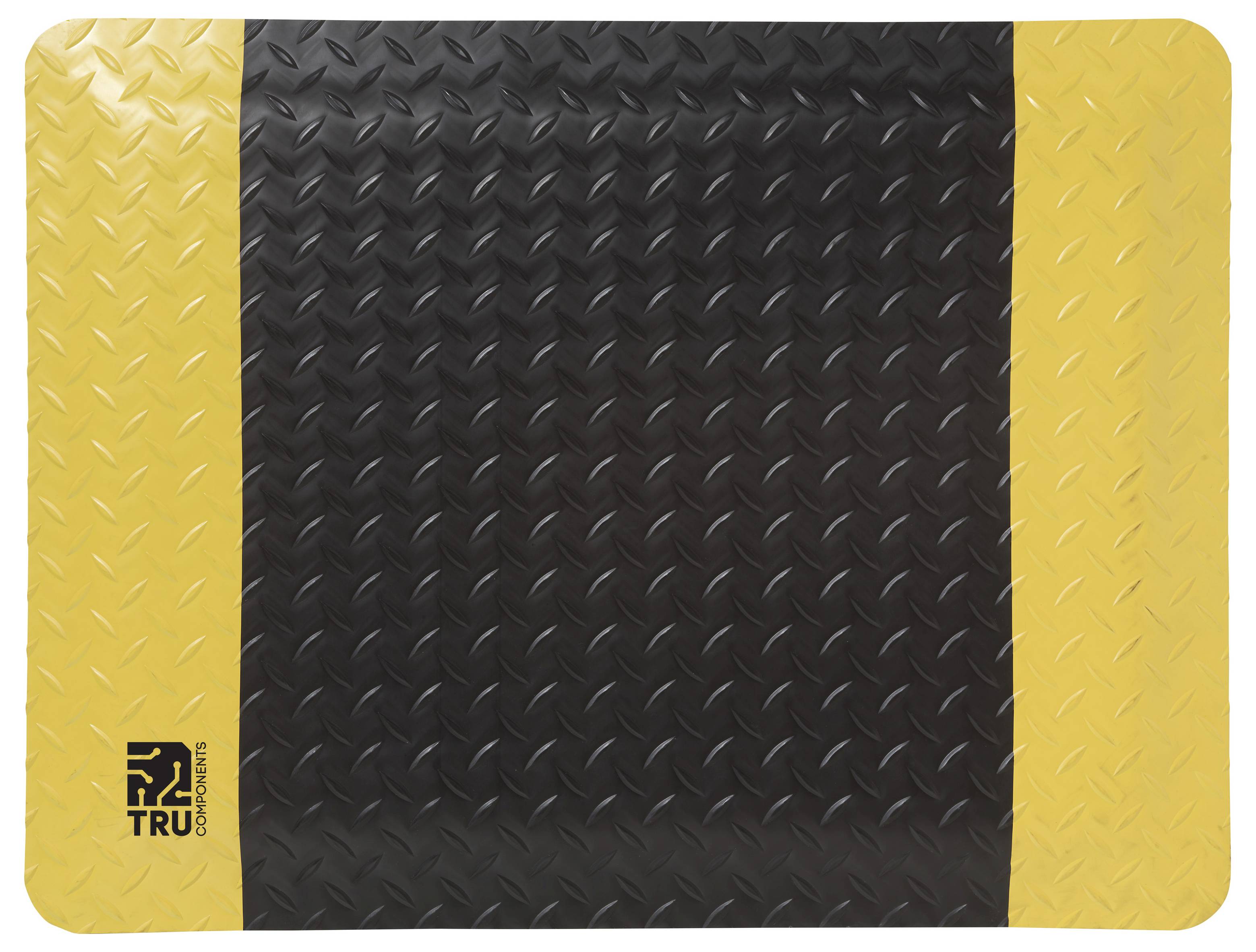 TRU COMPONENTS ESD podlahová rohož černá, žlutá (d x š x v) 610 x 450 x 18 mm Antistatické-1