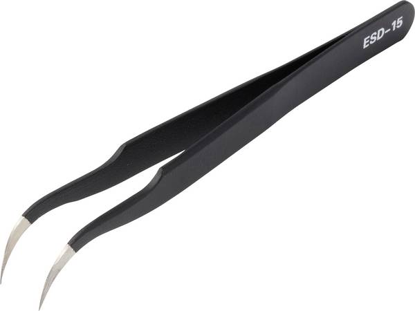 TRU COMPONENTS TC-15010076 ESD Pinzeta, 1 ks, plochá, zahnutá, 120 mm