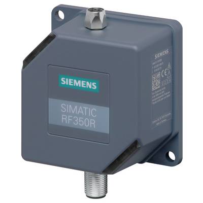 Průmyslový senzorový modul Siemens SIMATIC RF350R s montážními otvory a závitovým konektorem.