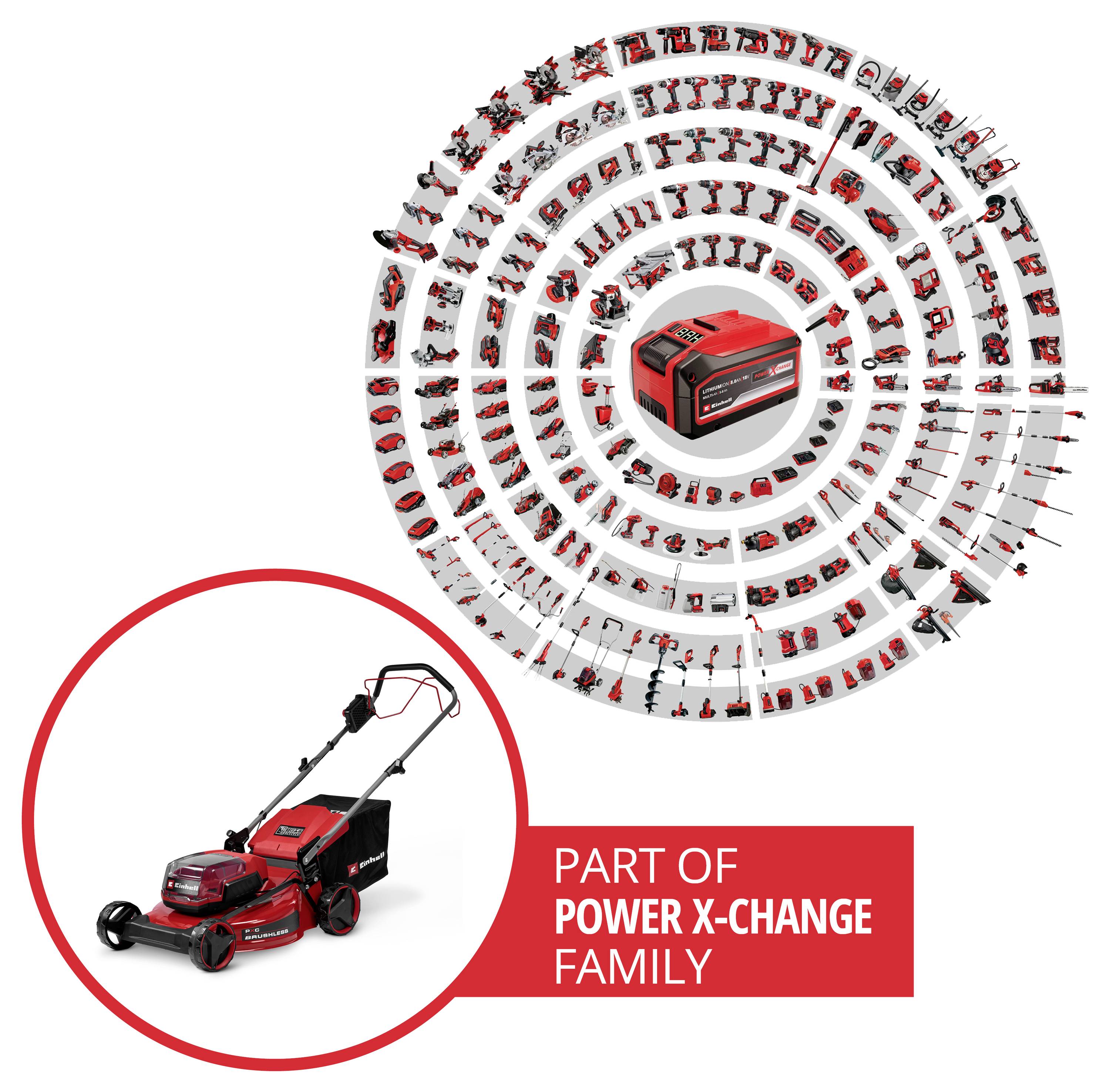 Einhell GC-CM 36/51 S Li BL (2x5,2Ah), PXC akumulátor Akumulátorová sekačka + 2. akumulátor, vč. 2. Nabíječka, výškově n-2