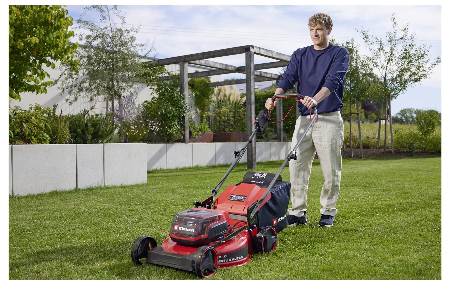 Einhell GC-CM 36/51 S Li BL (2x5,2Ah), PXC akumulátor Akumulátorová sekačka + 2. akumulátor, vč. 2. Nabíječka, výškově n-3
