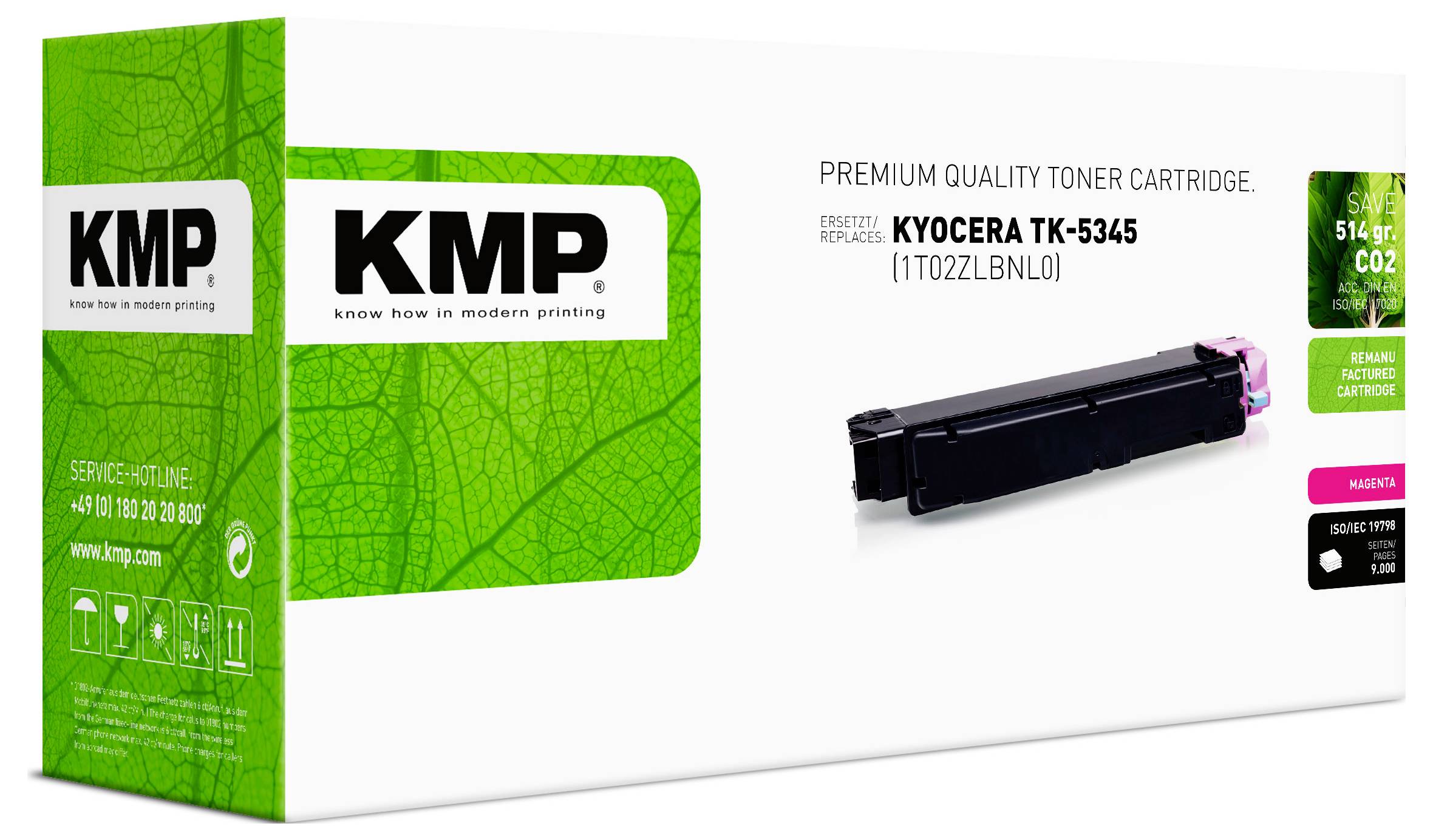 KMP Toner náhradní Kyocera TK5345M (1T02ZLBNL0) kompatibilní purppurová 9000 Seiten 2932,0006 2932,0006-2