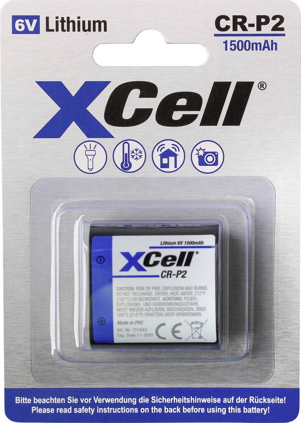 XCell  fotobaterie CR-P 2 lithiová 1500 6.0 V 1 ks