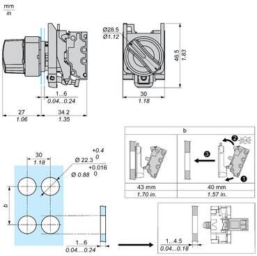 Schneider Electric XB4BD215 XB4BD215 přepínač IP66 1 ks-2
