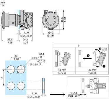 Schneider Electric XB4BS84425, XB4BS84425 Nouzový vypínač/spínač nouzového zastavení, 1 ks-2