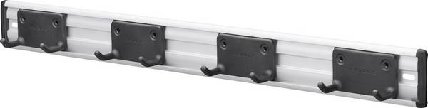 Fiskars 1082705 Držák zahradního nářadí OneClick, držák na zeď s 5 pohyblivými dvojitými háky (š x v) 648 mm x 67 mm 1 ks