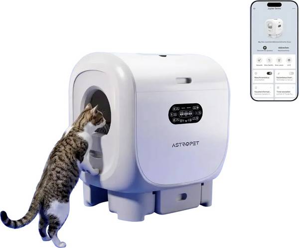 Astropet Jupiter Pro - XXL Selbstreinigende Katzentoilette Kočičí záchod bílá  1 ks
