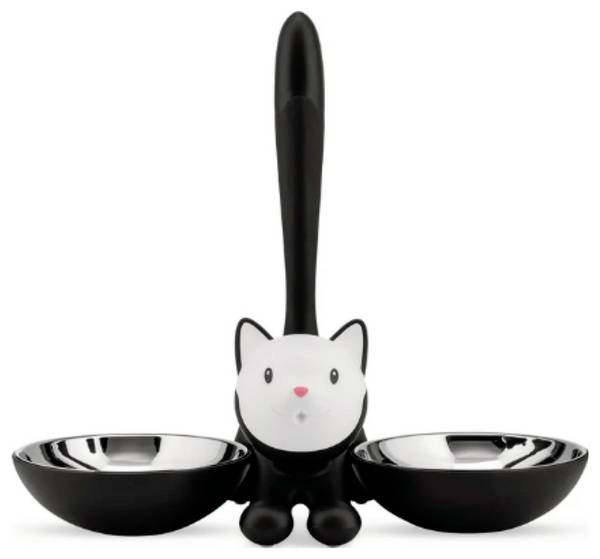 Alessi Alessi Katzennapf Tigrito black AMMI09 B Miska na krmení  černá, bílá  1 ks