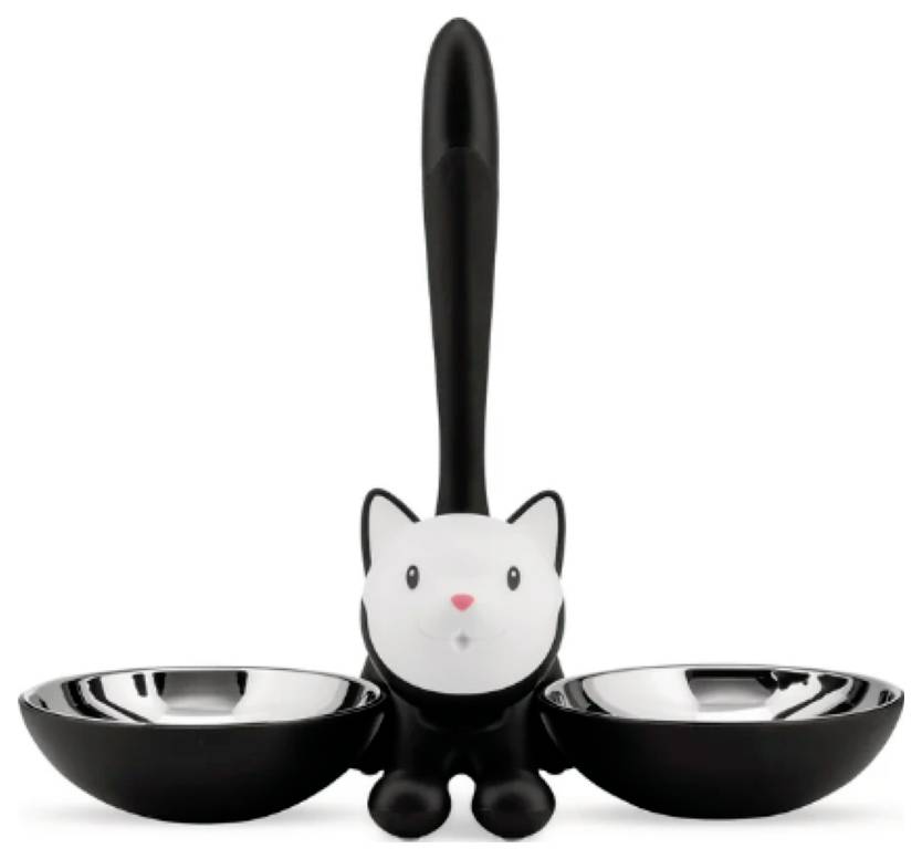 Alessi Alessi Katzennapf Tigrito black AMMI09 B Miska na krmení černá, bílá 1 ks-0