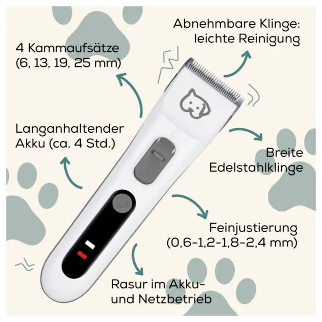Beurer Beurer PP 110 Fluffy Fellschneider zastřihávač pro zvířata bílá, šedá 1 ks-2