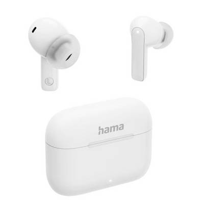 Hama Passion Clear II špuntová sluchátka (In Ear) Bluetooth® bílá Potlačení hluku Nabíjecí pouzdro telefon-0