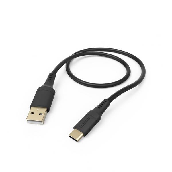 Hama Nabíjecí kabel USB  USB 2.0 USB-A zástrčka, USB-C ® zástrčka 1.5 m černá flexibilní provedení 00201570