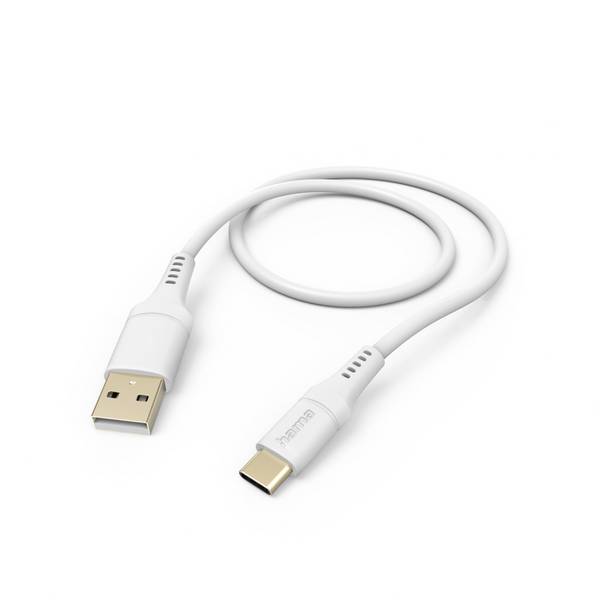 Hama Nabíjecí kabel USB  USB 2.0 USB-A zástrčka, USB-C ® zástrčka 1.5 m bílá flexibilní provedení 00201571