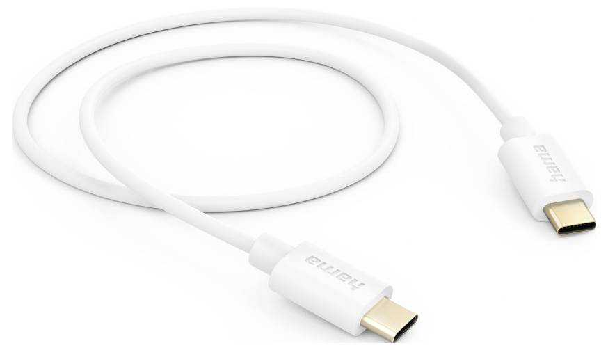 Hama Nabíjecí kabel USB USB 2.0 USB-C ® zástrčka 1 m bílá Pozlacený 00201590-1