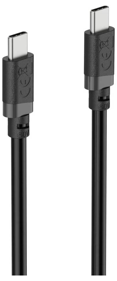 Dva konektory kabelu USB-C zobrazené vedle sebe, s menším konektorem vlevo a konektorem vpravo s tvarovanou rukojetí.