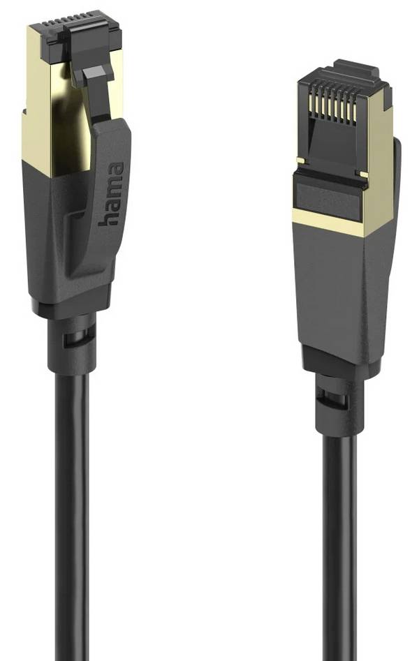 Hama 00202002 RJ45 síťové kabely, propojovací kabely CAT 8 S/FTP 3 m černá  1 ks