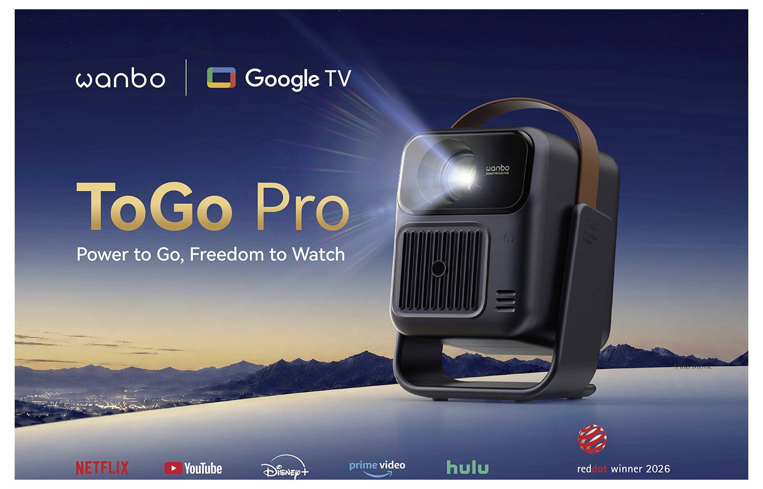Wanbo projektor Togo Pro LED 500 ANSI-Lumen 1920 x 1080 Full HD integrovaný reproduktor, Automatické ostření, Full HD, s-23