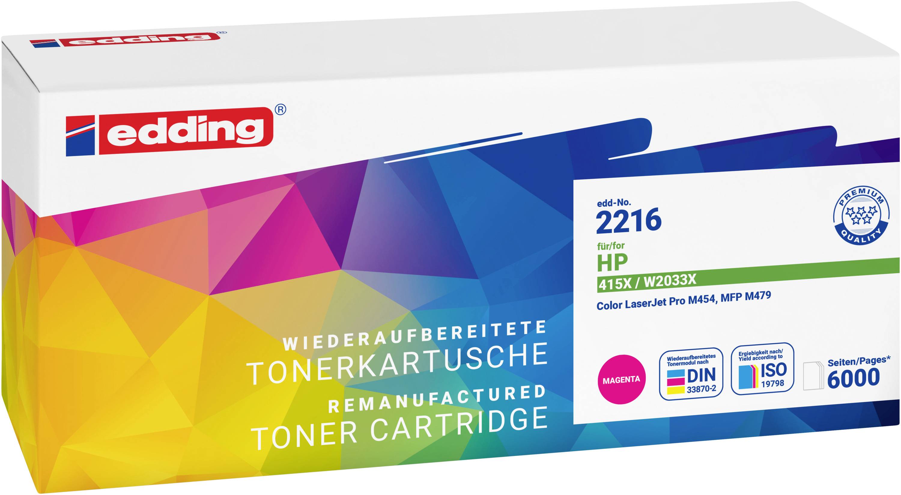 Edding Toner náhradní HP 415X (W2033X) kompatibilní purppurová 6000 Seiten EDD-2216 18-2216-0