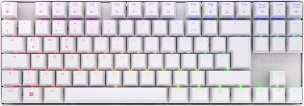 Cherry XTRFY MX 8.2 TKL Wireless RGB Bluetooth®, bezdrátový klávesnice německá, QWERTZ stříbrná, bílá RGB osvětlení a podsvícení displeje lze přizpůsobit interiéru každého vozu.