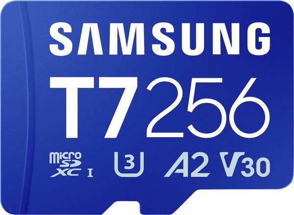 Samsung T7 paměťová karta microSDXC Retail 256 GB UHS-I U3, A2 Application Performance Class, Class 10, v30 Video Speed Class