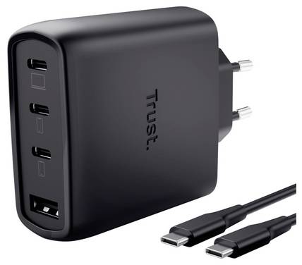 Trust Maxo USB nabíječka, GaN, 65 W, QC 4+, černá