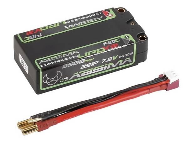 Absima 4150030 akupack (HV LiPo) (modelářství), 7.6 V, 6500 mAh, Shorty Hardcase, 5 mm zásuvka, 5 mm zlato