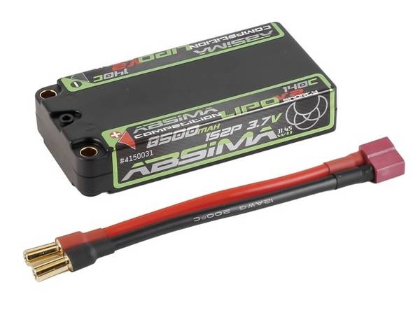 Absima 4150031 akupack (HV LiPo) (modelářství), 3.7 V, 8500 mAh, Shorty Hardcase, 5 mm zásuvka, 5 mm zlato
