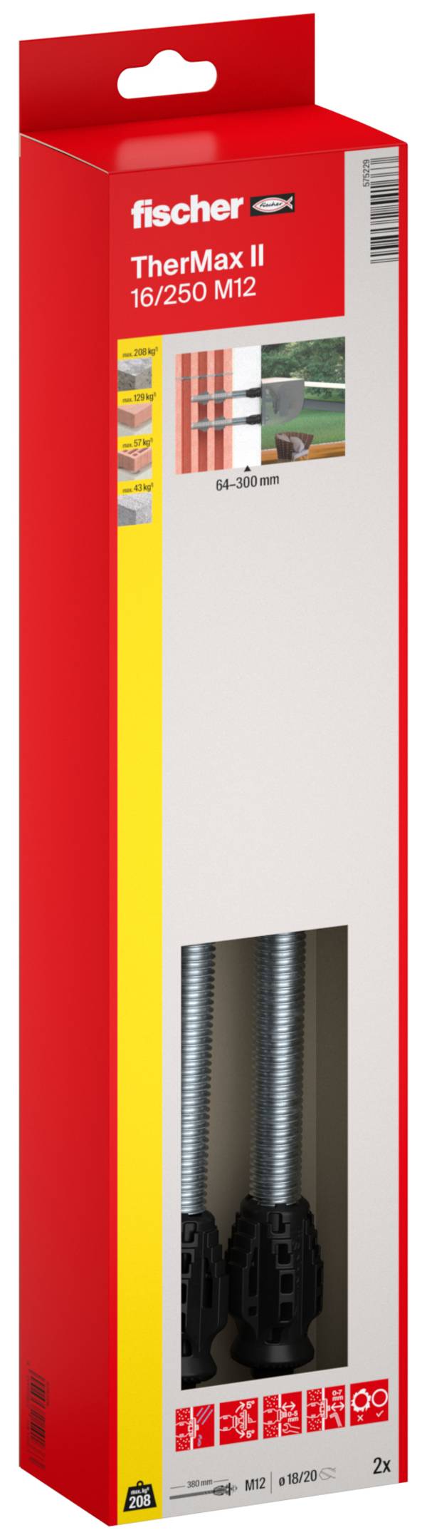 Fischer 575229 systém pro distanční montáže (d) 380 mm pozinkované 2 ks