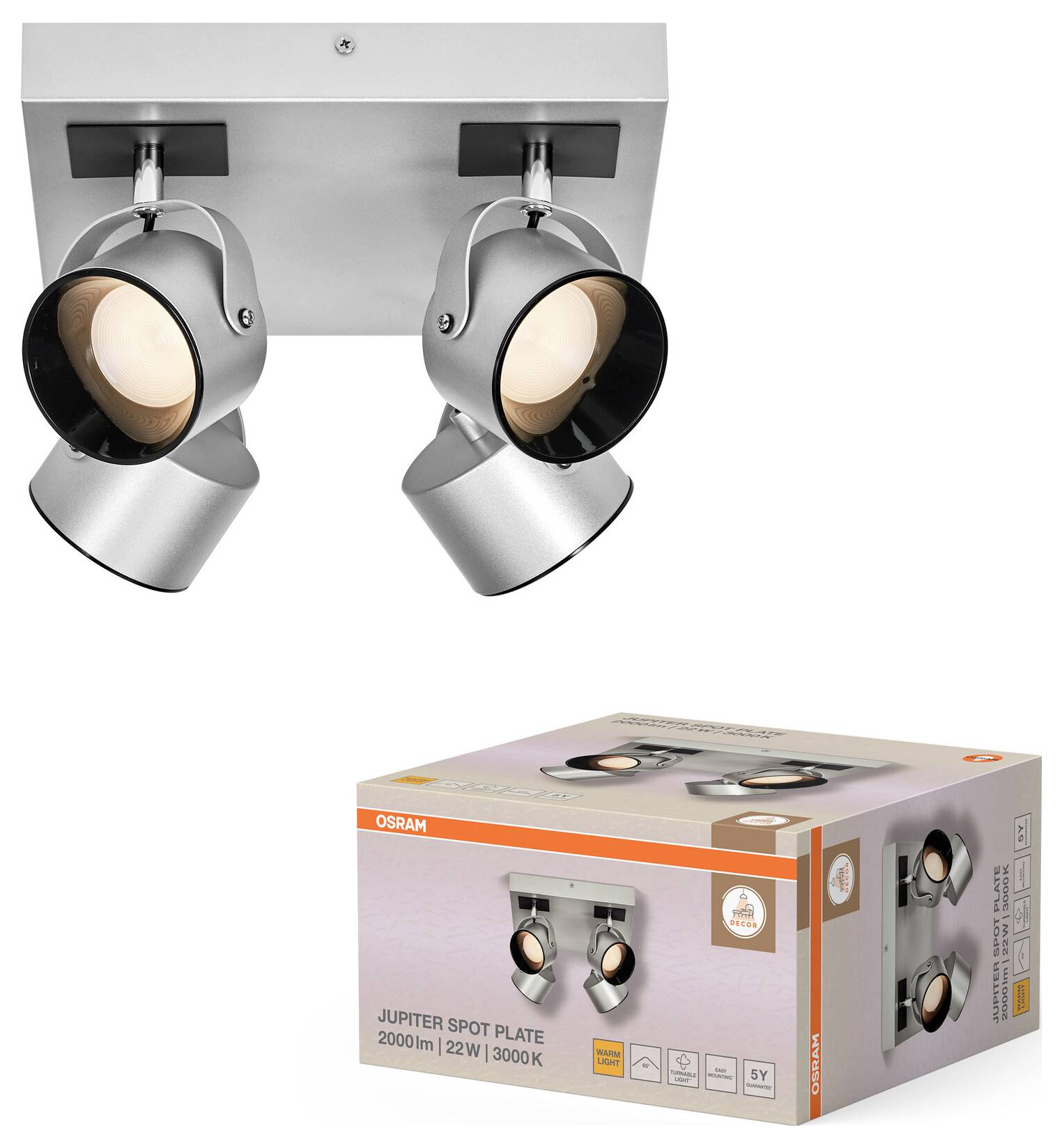 OSRAM Decor Spot Jupiter Plate 4099854471513 LED stropní reflektor, nástěnný LED reflektor LED pevně vestavěné LED 22 W -1