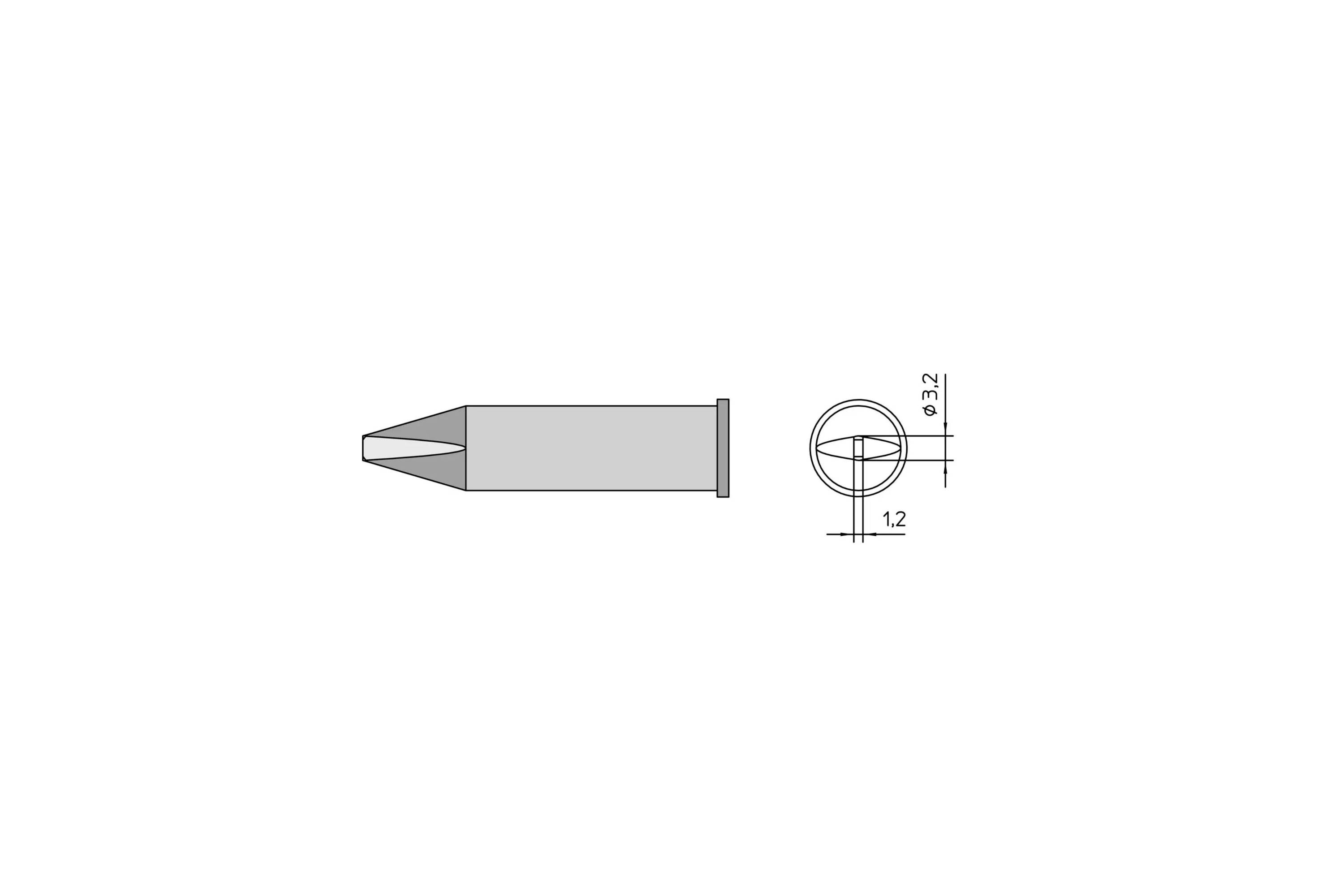 Weller XHT C MEISSELSPITZE 3,2X1,2 VERP. pájecí hrot dlátový Velikost hrotů 3.2 mm Délka hrotů 48 mm Obsah 1 ks-0