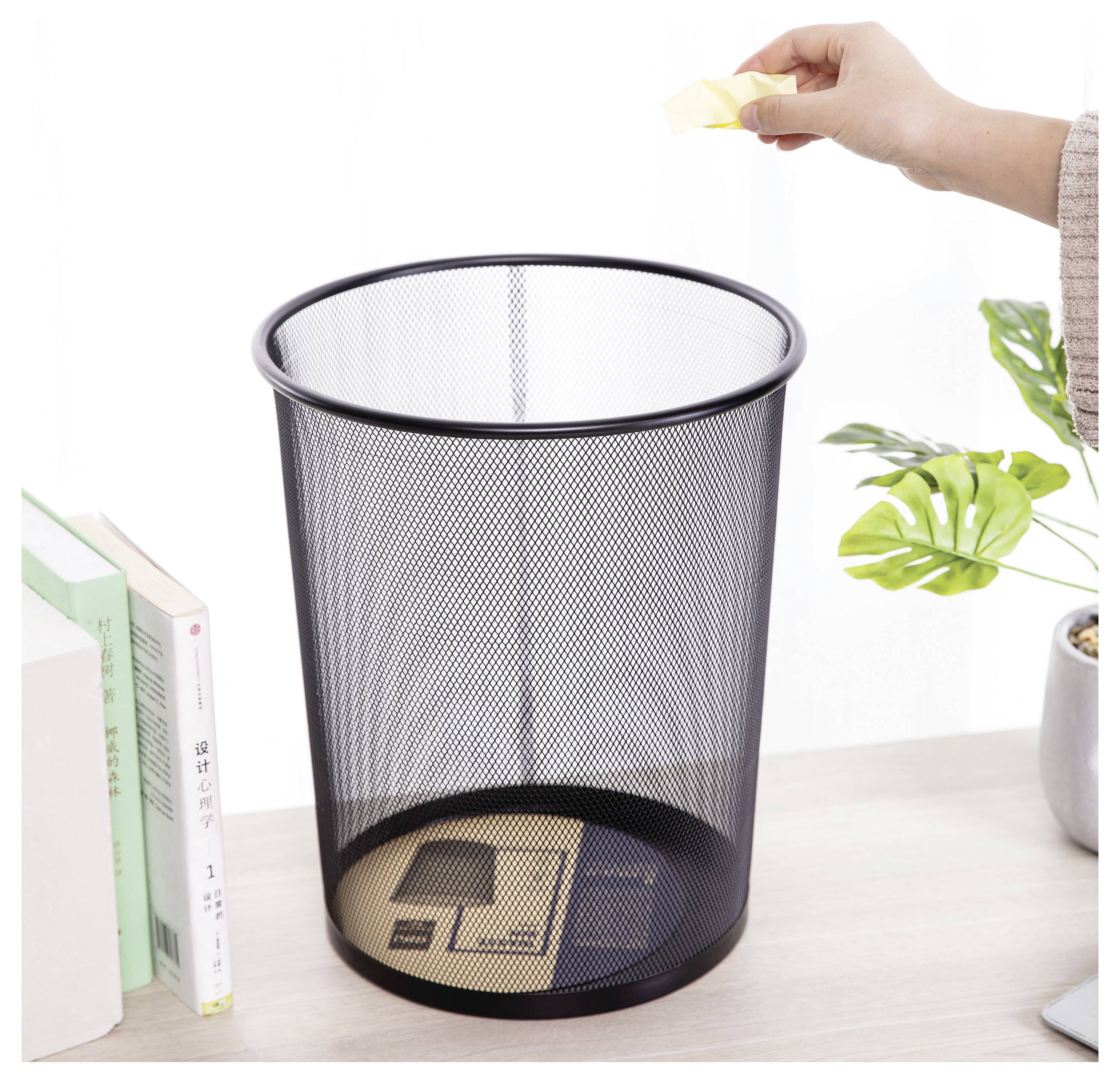 DELI E9189 D951490 odpadkový koš, 18 l, kov, (Ø x v) 29.5 cm x 34 cm, černá, 1 ks-5