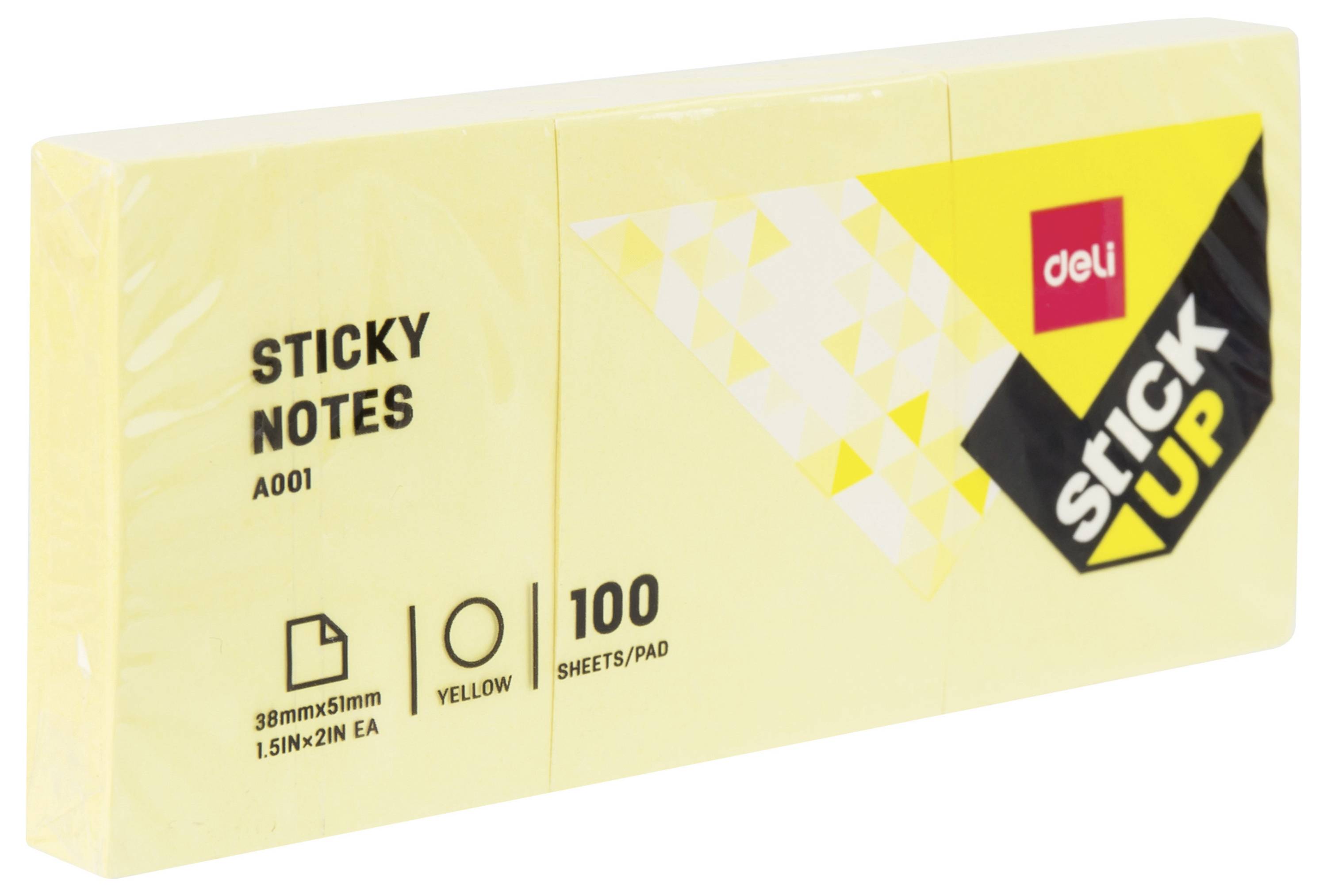 DELI samolepící poznámka D337315 5.1 cm x 3.8 cm žlutá 300 ks-4
