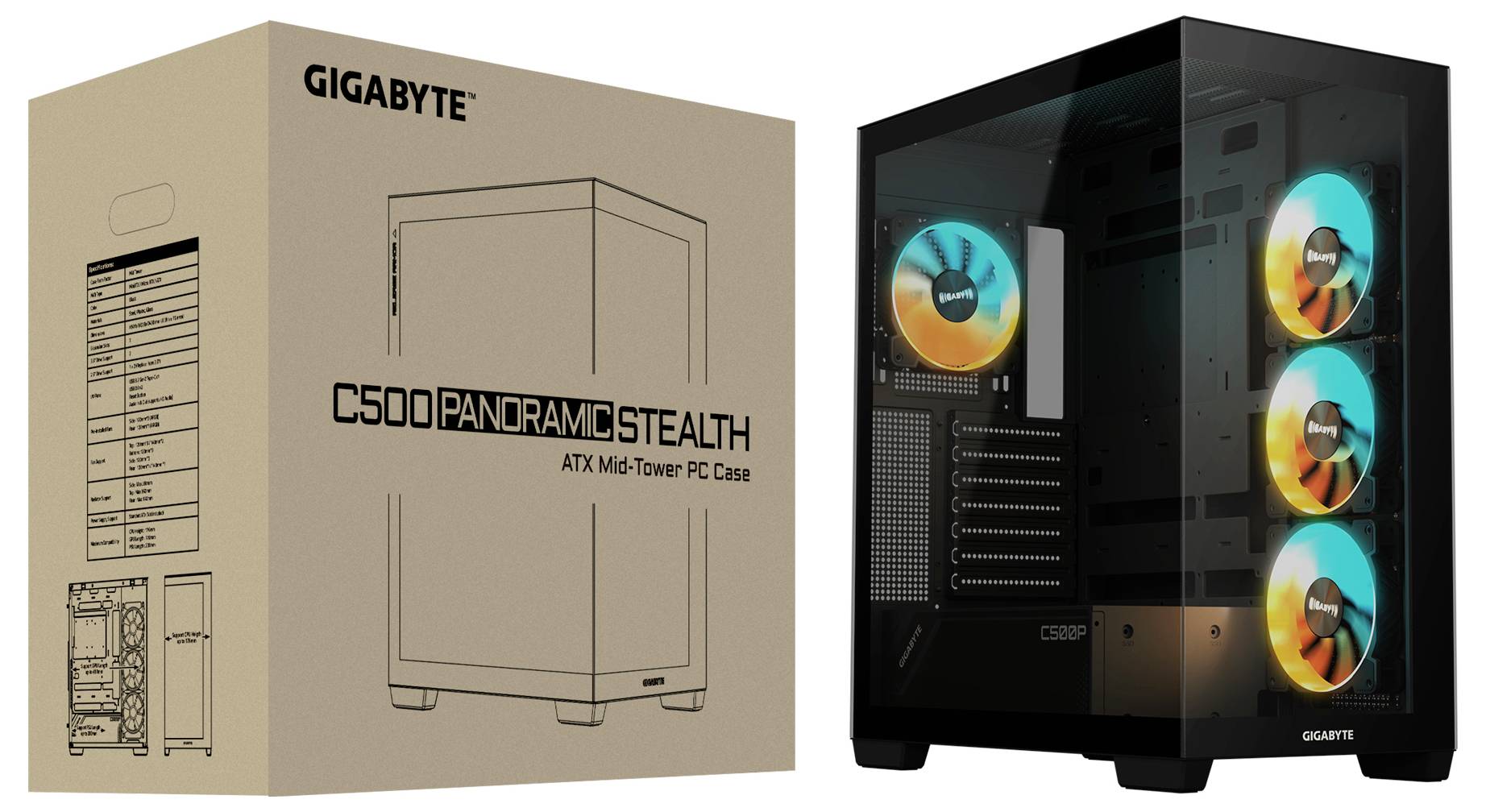 Gigabyte GB-C500P ST midi tower PC skříň černá-7