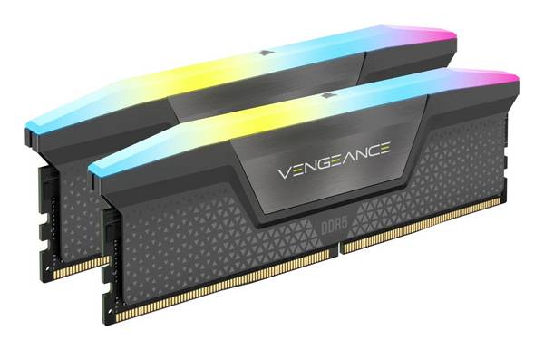 Corsair VENGEANCE RGB DDR5 6000MT/s 16GB - GREY Sada RAM pro PC   DDR5 16 GB 2 x 8 GB   288pin DIMM CL36 CMH16GX5M2E6000Z36