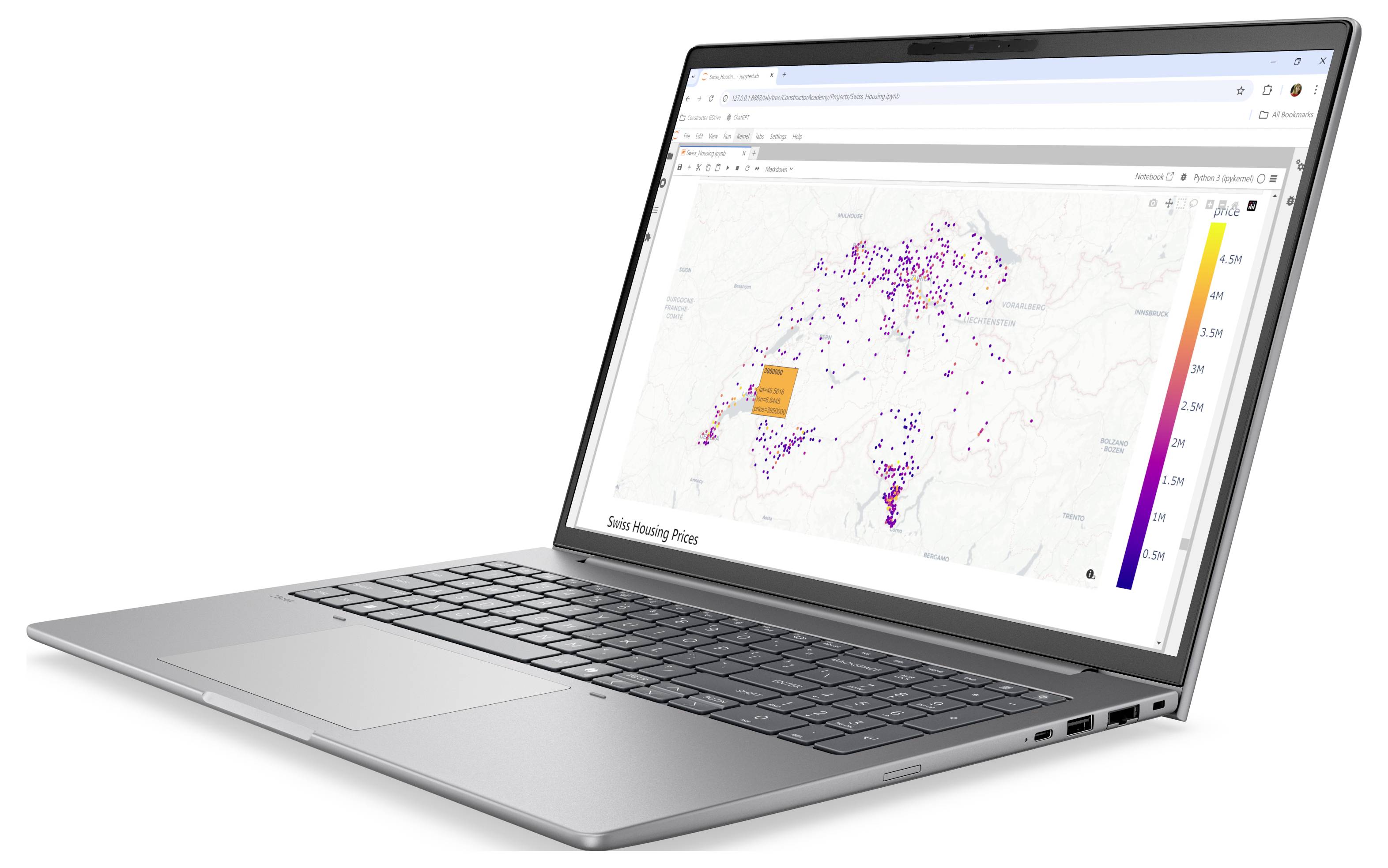 HP notebook 40.6 cm (16 palec) 2.5K 356H 6 GB RAM 1 TB SSD německá, QWERTZ Intel Intel grafika GDDR7 stříbrná DK4Z5ET-6