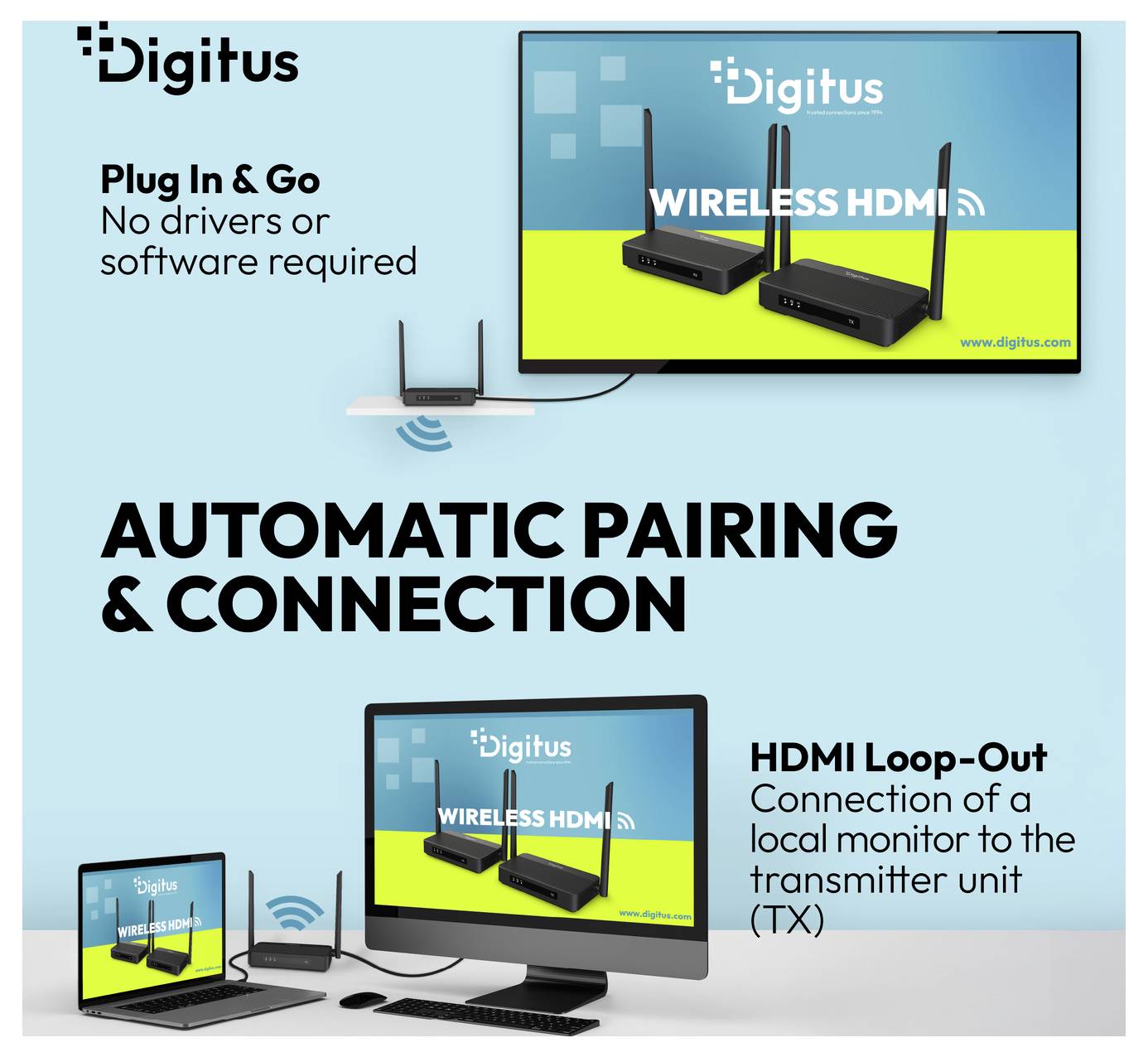 Digitus USB-A, USB 1.1, HDMI™, HDMI® vstup 100 m-3