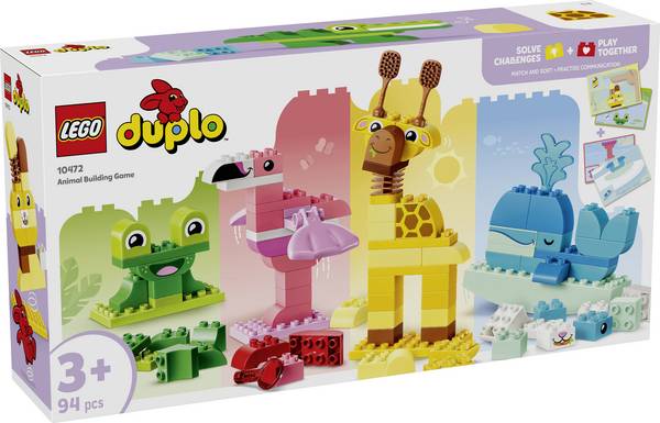 10472 LEGO® DUPLO® Stavíme zvířata; hračky pro učení malých dětí s 8 figurami na zvířatech; hračky pro zlepšení obratnosti prstů