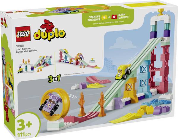 10478 LEGO® DUPLO® Kreativní skákací můstek Town s malými žihadly 3 v 1; hračka pro děti od 3 let pro důležitý raný vývoj