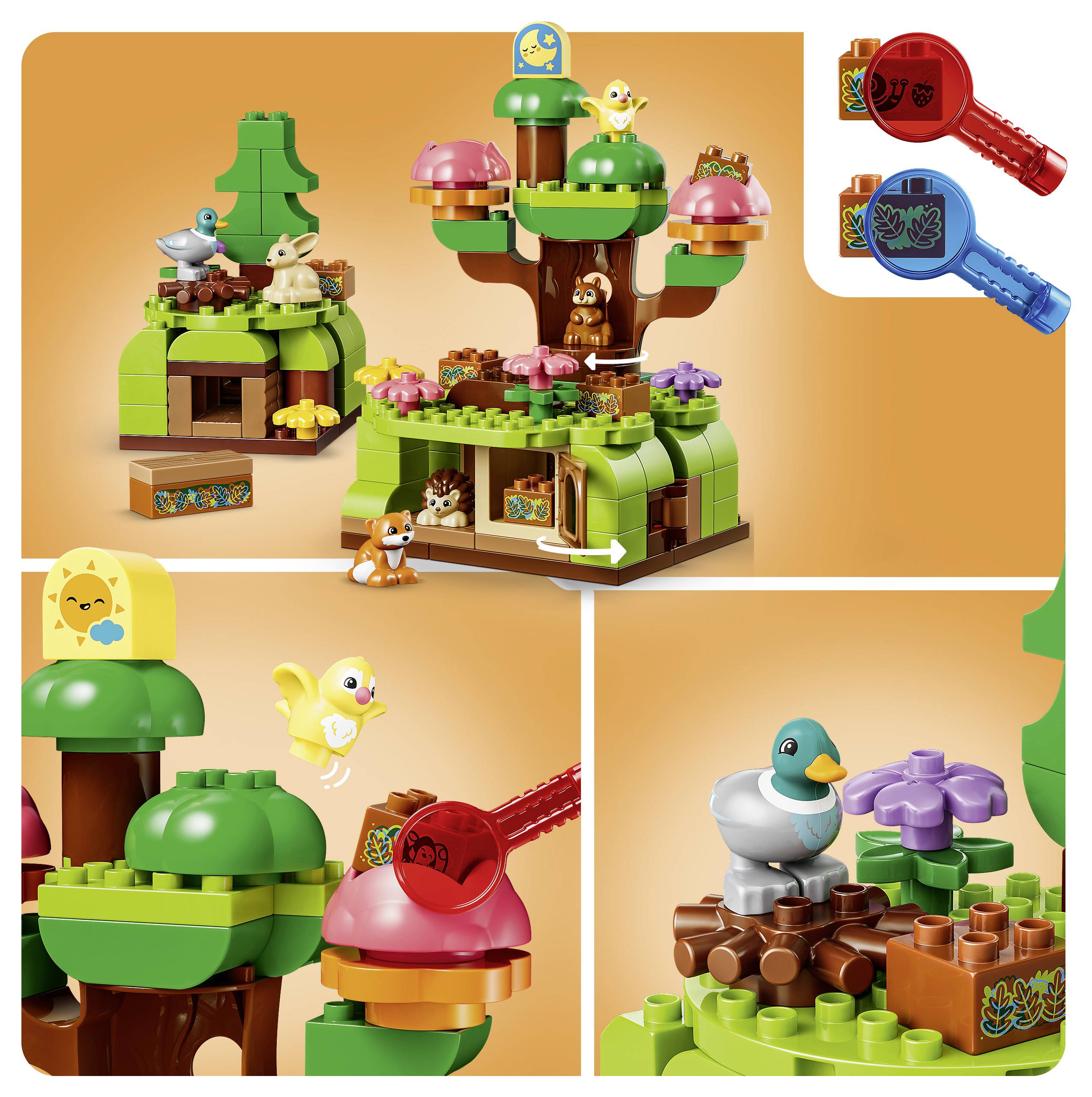 10480 LEGO® DUPLO® Lesní zvěř; hus s hrací matkou, Igel, kachny, veverky, zajíc, pták a liška-7