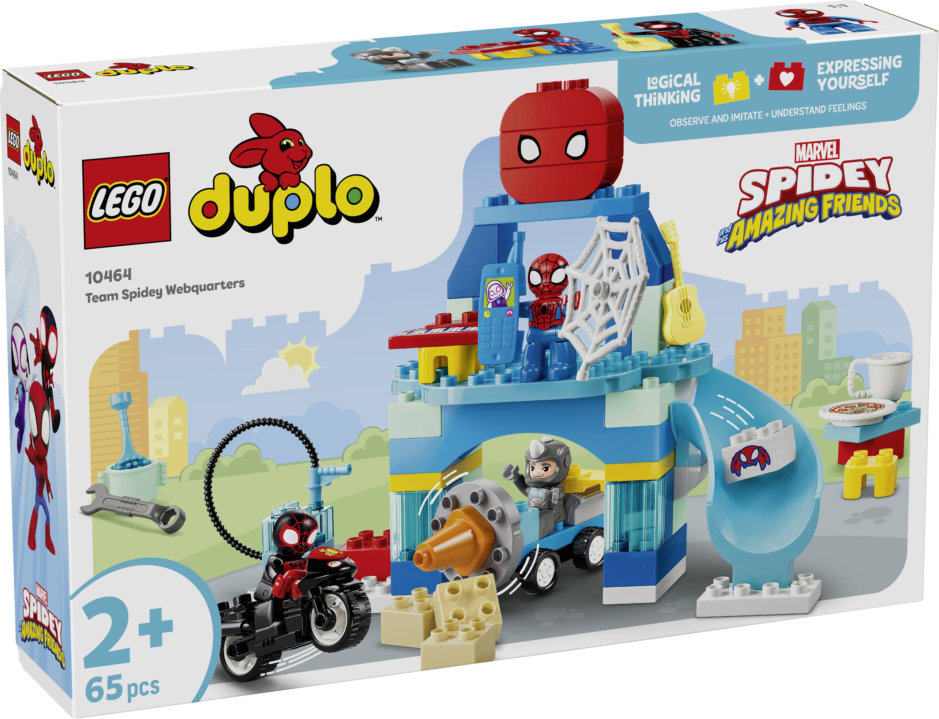 LEGO DUPLO Marvel Spidey and Friends Team Spidey Webquarters herní sada v krabici s 65 kusy pro věk 2+