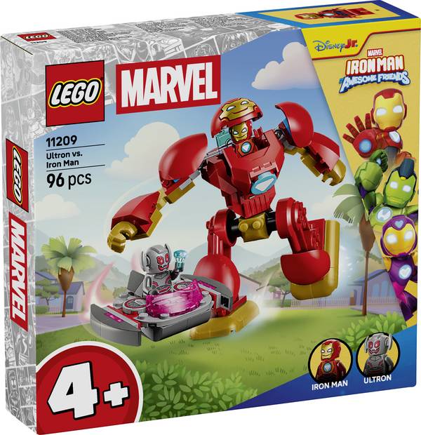 11209 LEGO® DISNEY Marvel Iron Man a jeho fantastičtí přátelé Ultron Vs. Iron Man; stavebnice se 2 minifigurami, 1 mocholem a 1 taiem