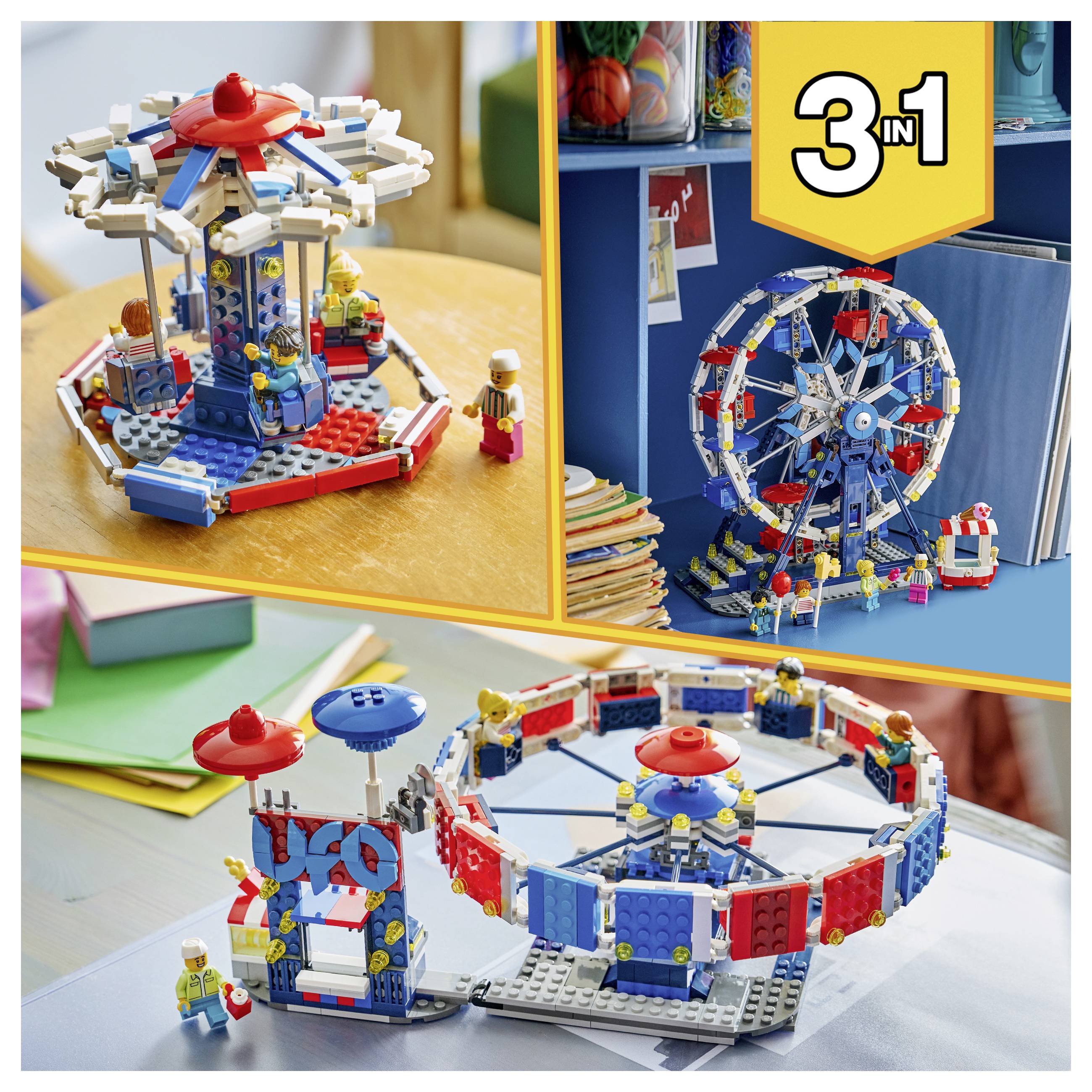 31389 LEGO® CREATOR Hračky se 3 možnostmi stavebního zpracování: Obří kola, jízdy v UFO nebo kolotoč-7